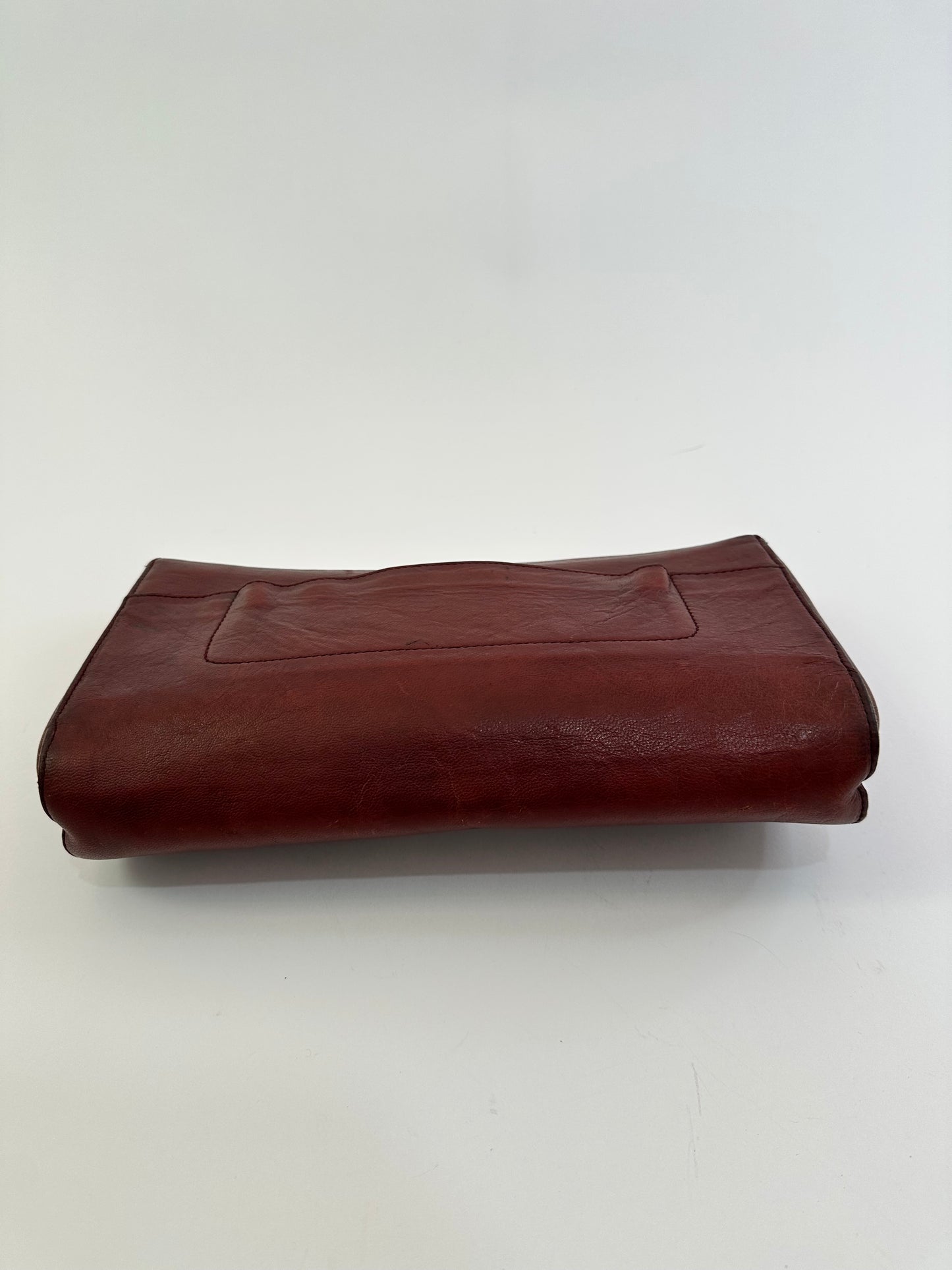 Yves Saint Laurent Burgundy Leather Clutch