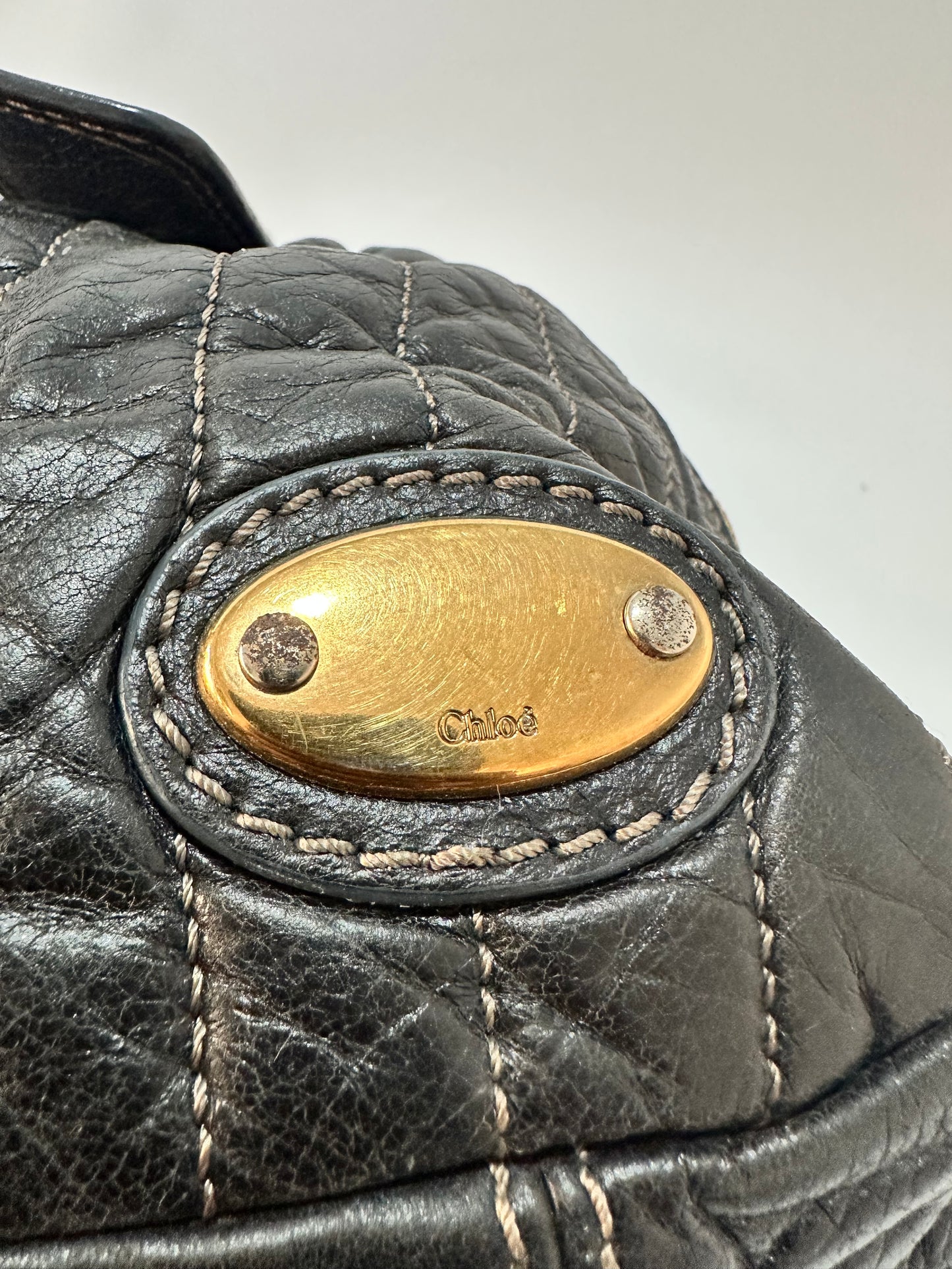 CHLOE
Calfskin Quilted Large Bay Tote Black