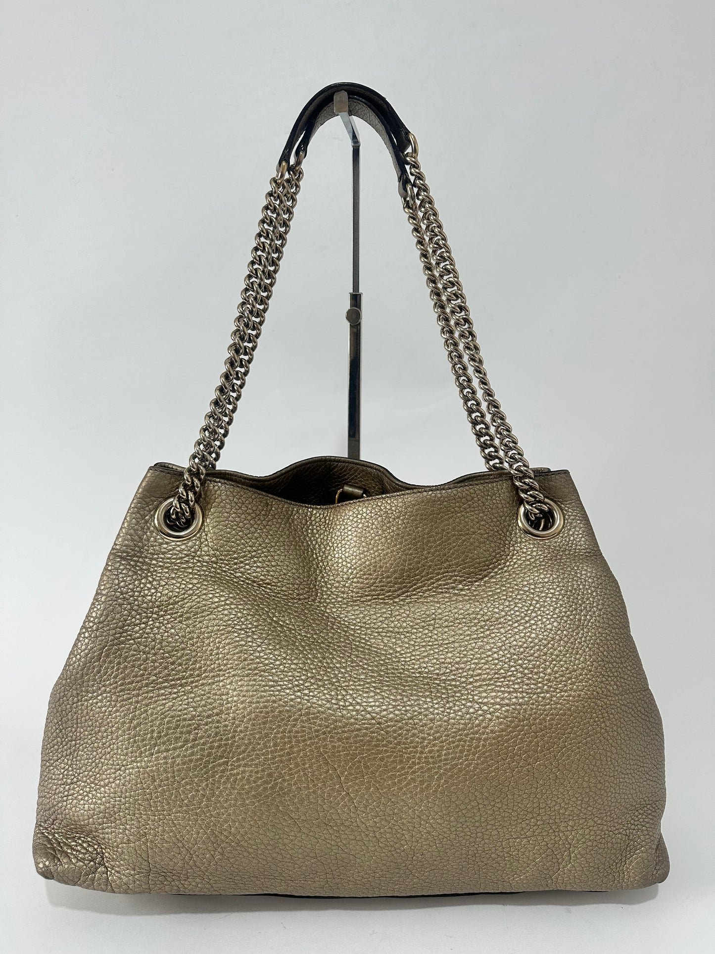 Gucci Gold Pebbled Leather Medium Soho Tote