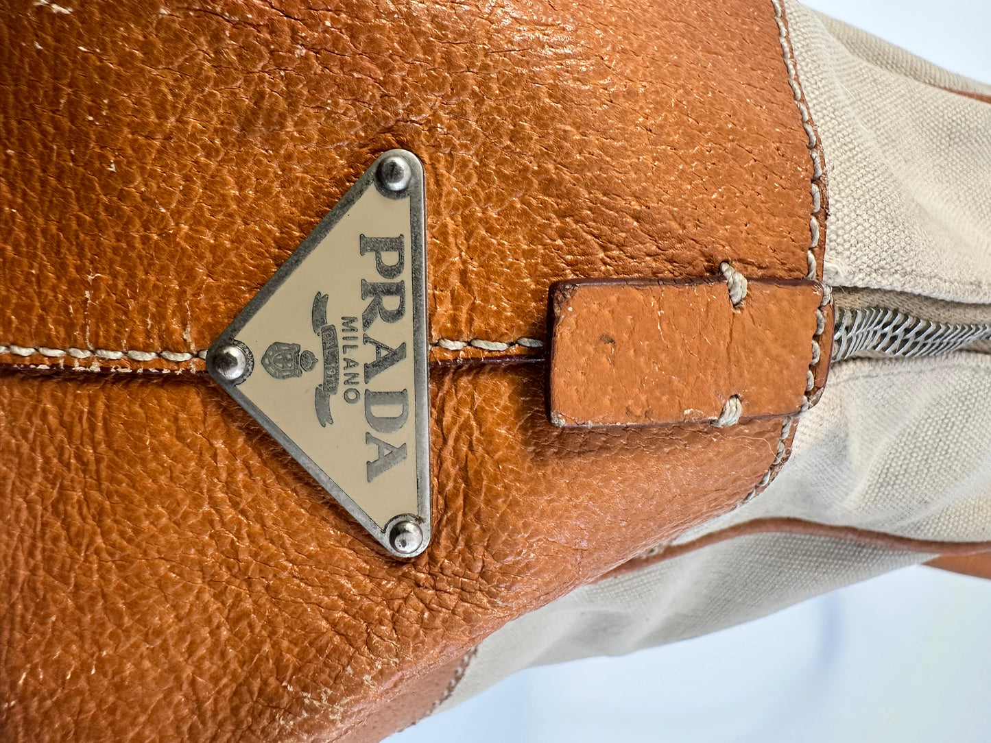 Prada
Vintage Cinghiale-Trimmed Canapa Mini Bag