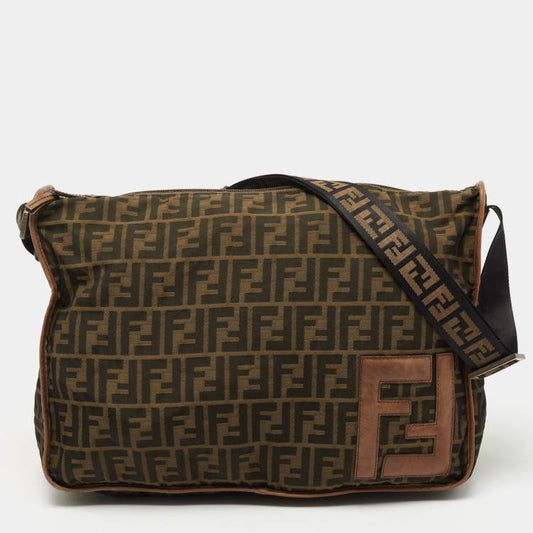 Fendi Brown Tobacco Zucca Nylon Messenger Bag