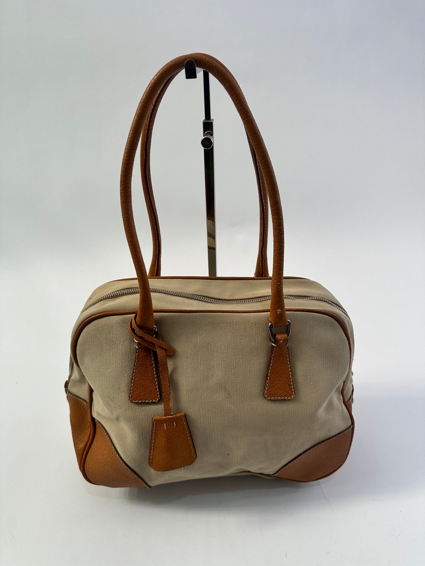 Prada
Vintage Cinghiale-Trimmed Canapa Mini Bag