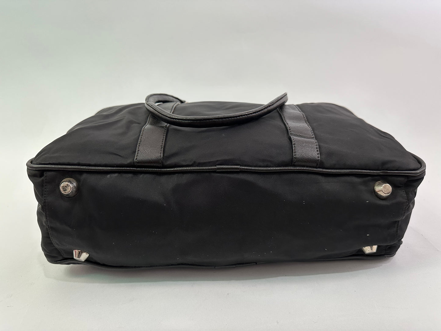 Prada Black Nylon and Saffiano Leather Briefcase