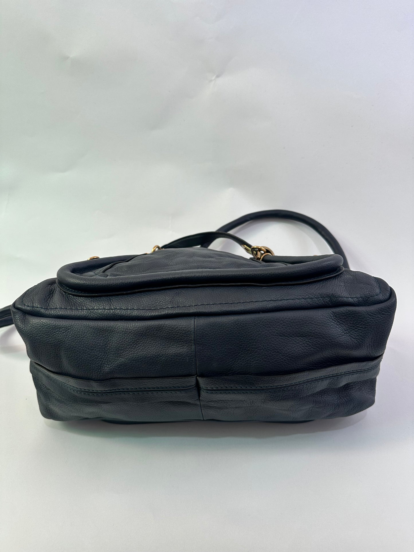 Chloe Navy Blue Leather Medium Paraty Shoulder Bag