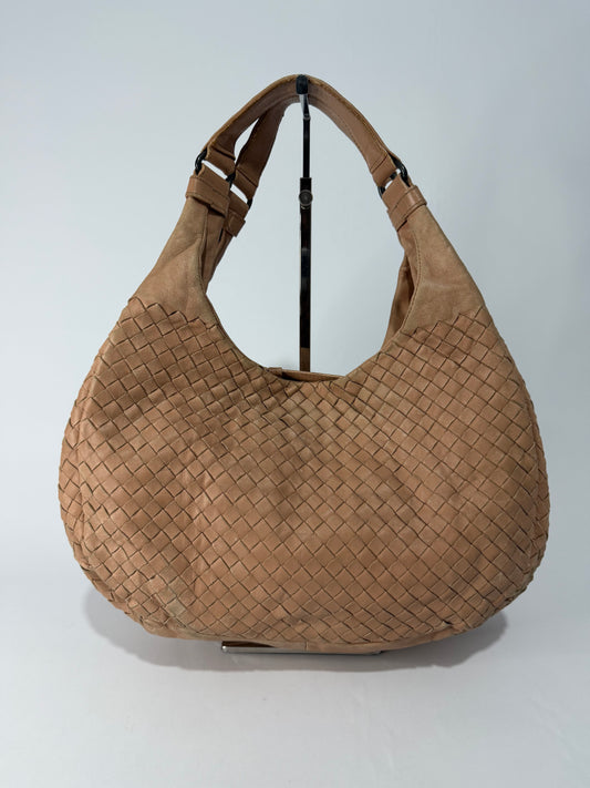 BOTTEGA VENETA Ebano Woven Leather Small Campana Bag