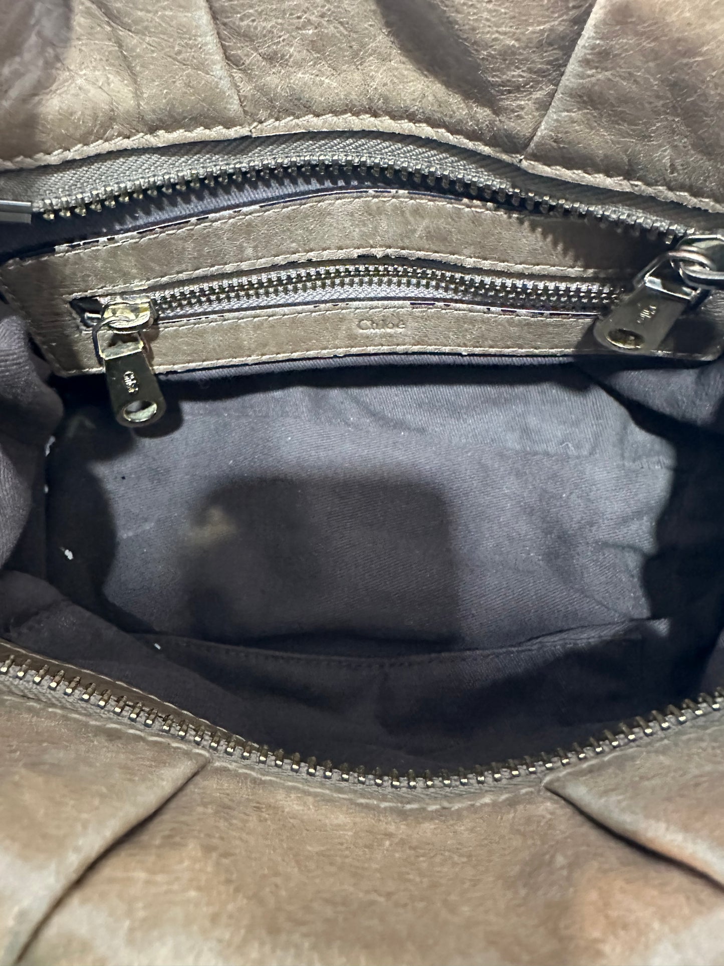 Chloe Metallic Brown Leather Small Ethel Satchel