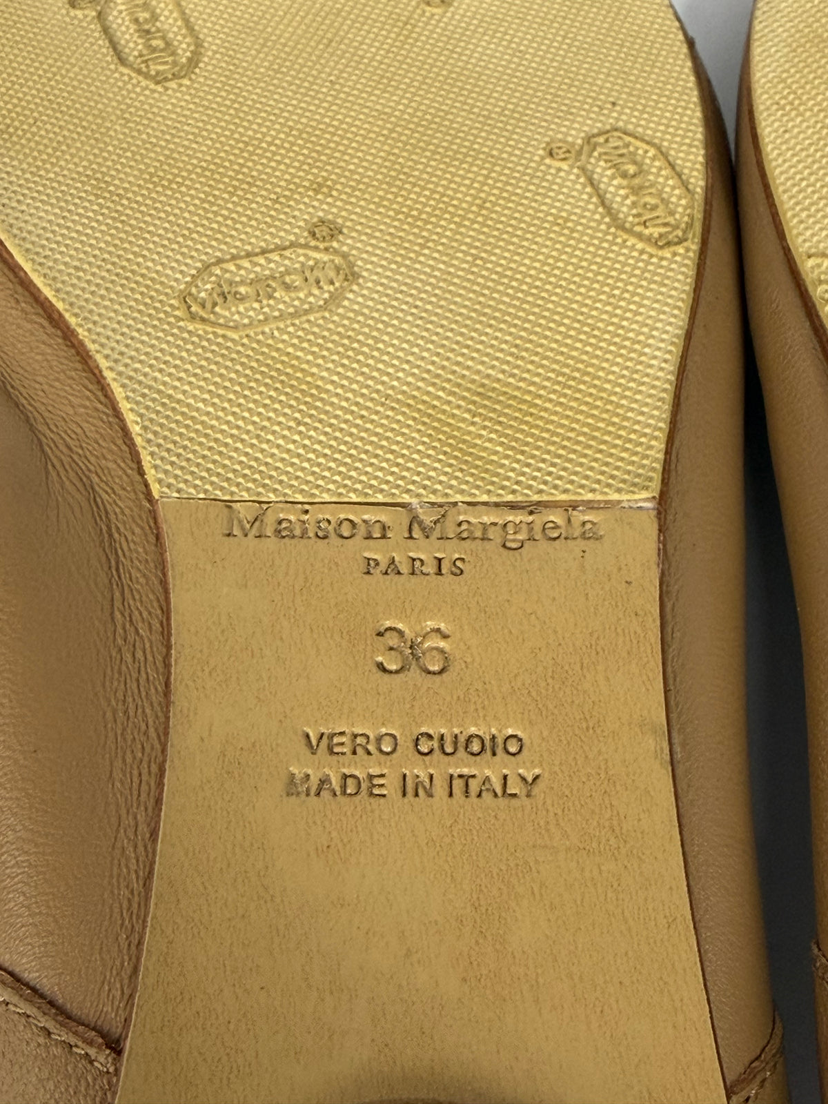 Maison Margiela Tabi Ballet Flats Brown Leather Split-Toe EU 36 / 6 US/ 3 UK