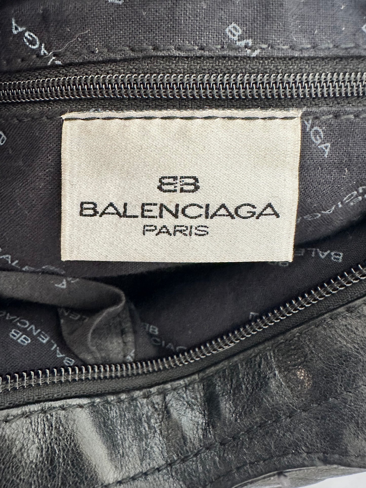 Vintage Balenciaga Black Leather Shoulder Bag