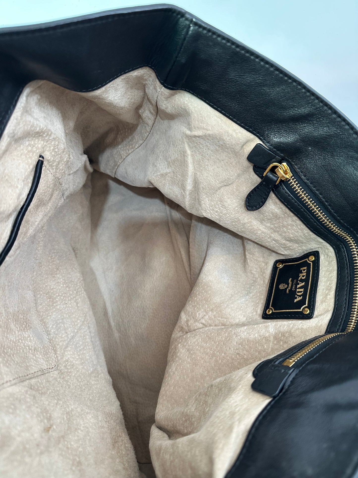 PRADA
Black Soft Calfskin Leather Shopping Tote