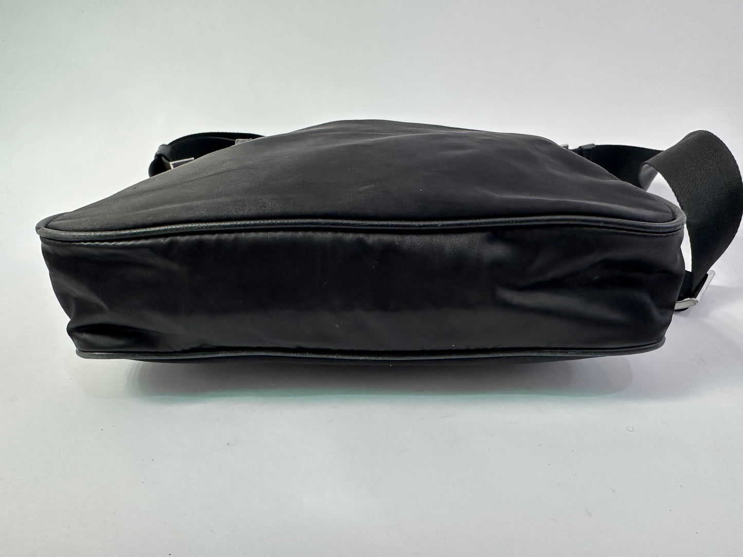 PRADA Tessuto Nylon Flat Messenger Bag Black