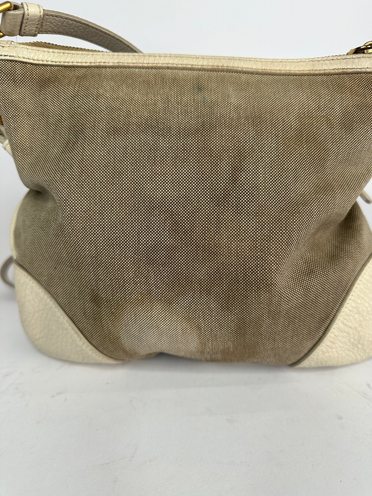 PRADA
Jacquard Logo Small Flat Messenger Bag White