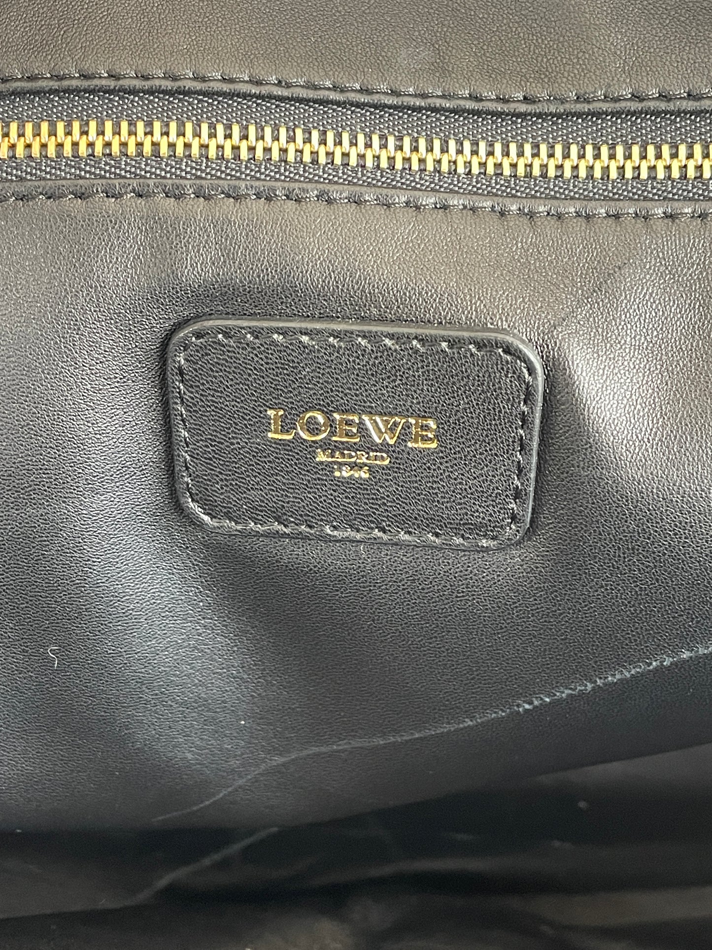 Loewe Metallic Beige Leather Amazona Satchel