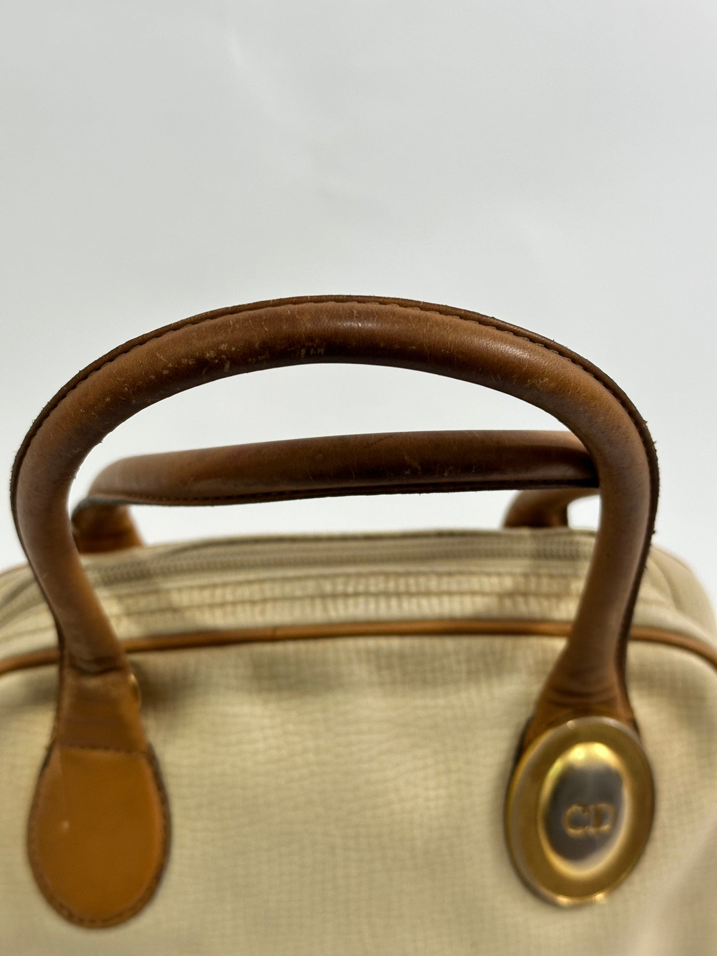 Vintage Christian Dior Leather Top Handbag