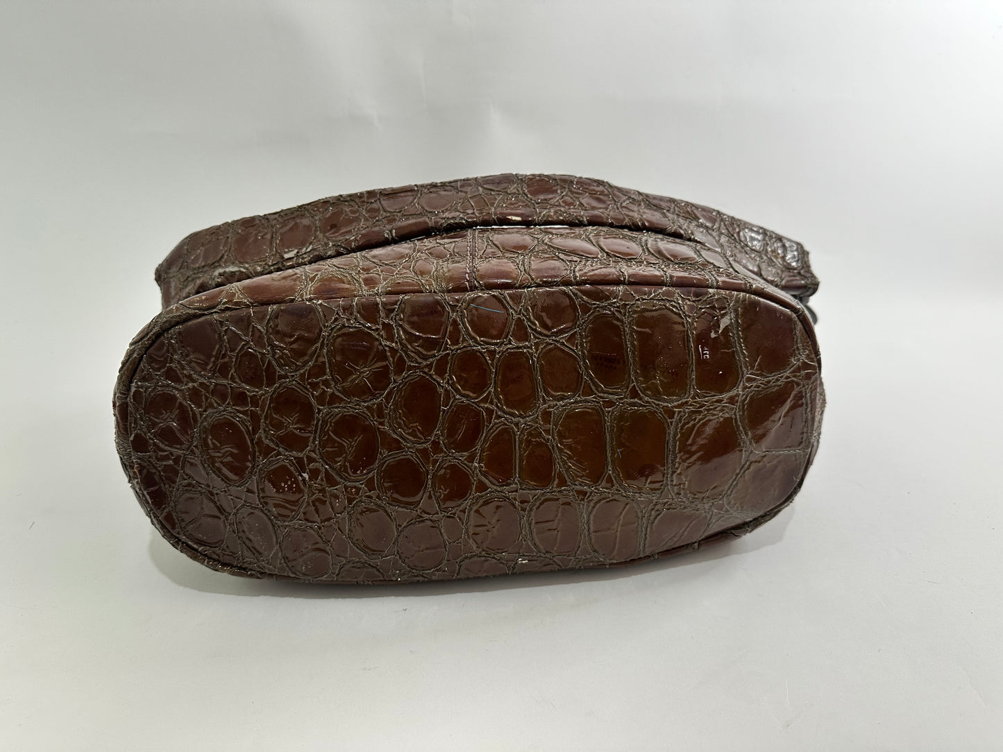 GIVENCHY
Brown Croc-Embossed Patent Leather Medium Nightingale Bag