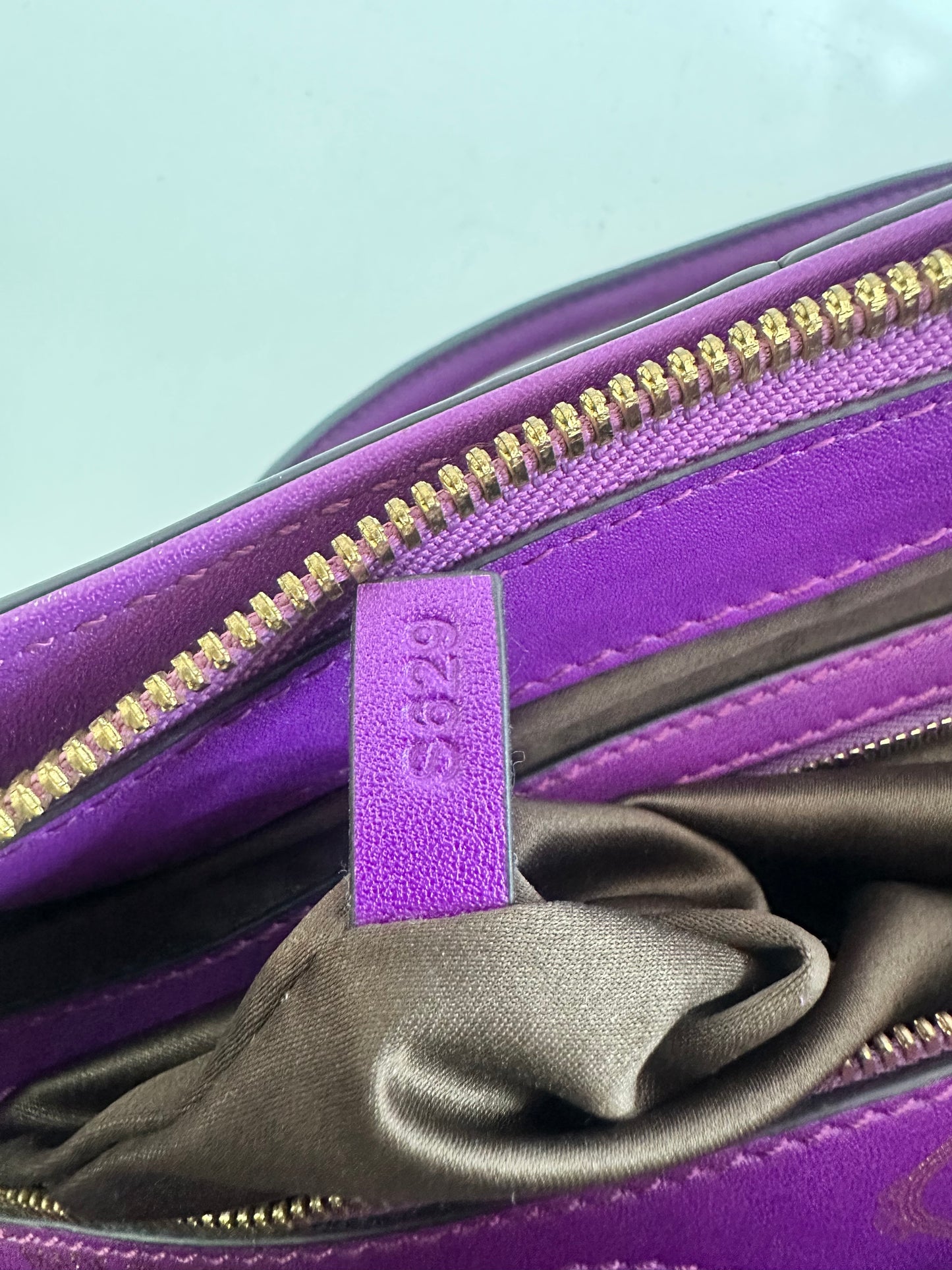 Tod's Purple Sella Bauletto Piccolo Satchel Bag w/ Strap