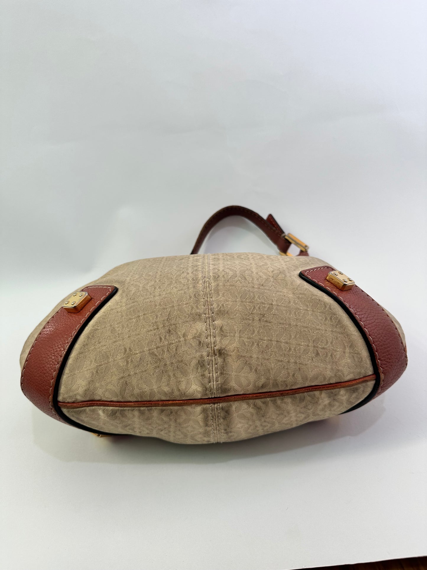 Loewe Brown Anagram Canvas Hobo Bag