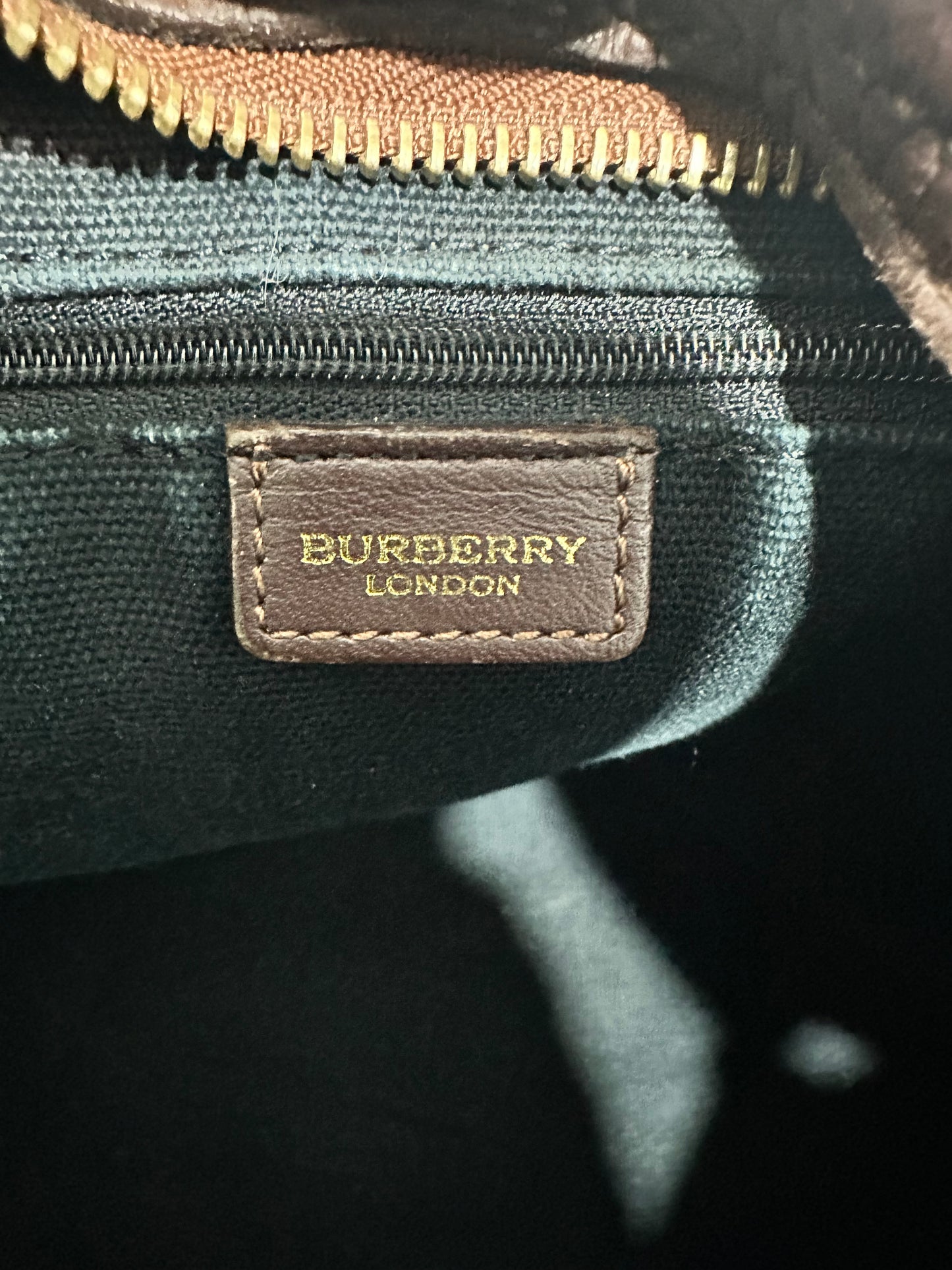 Burberry Dark Brown/Beige Haymarket Check Coated Canvas Tote