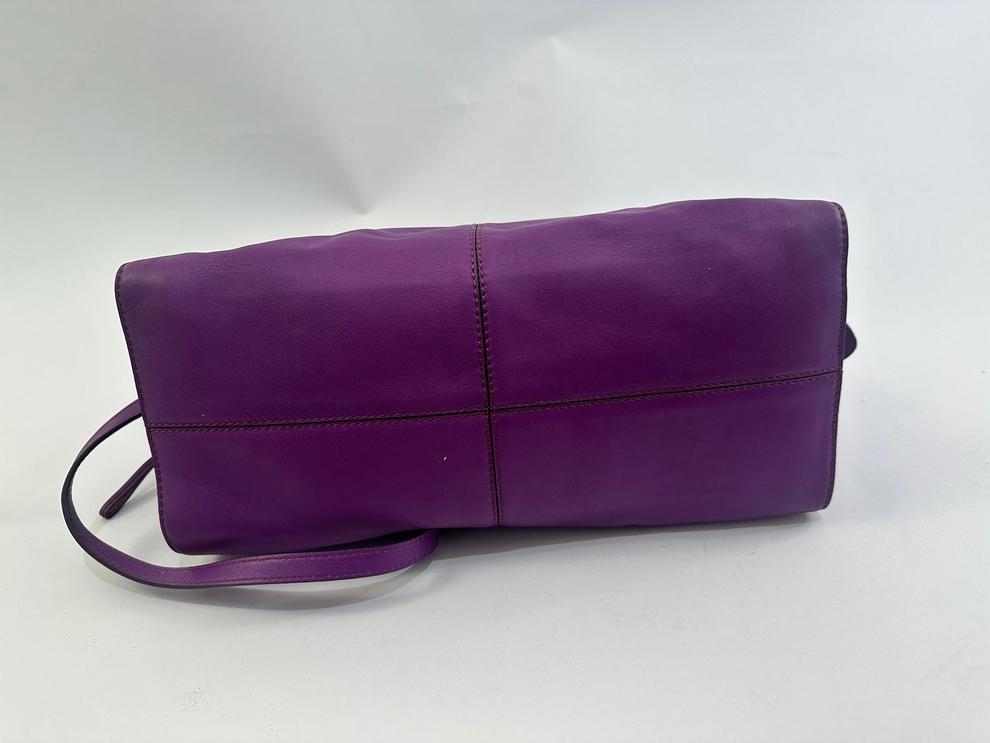 Tod's Purple Sella Bauletto Piccolo Satchel Bag w/ Strap
