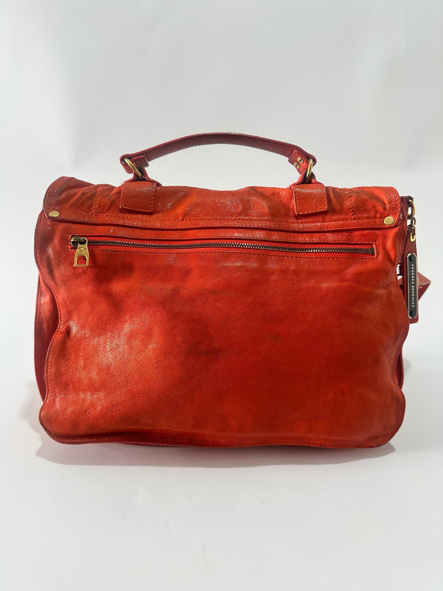 PROENZA SCHOULER Lambskin Medium PS1 Satchel Dove Red