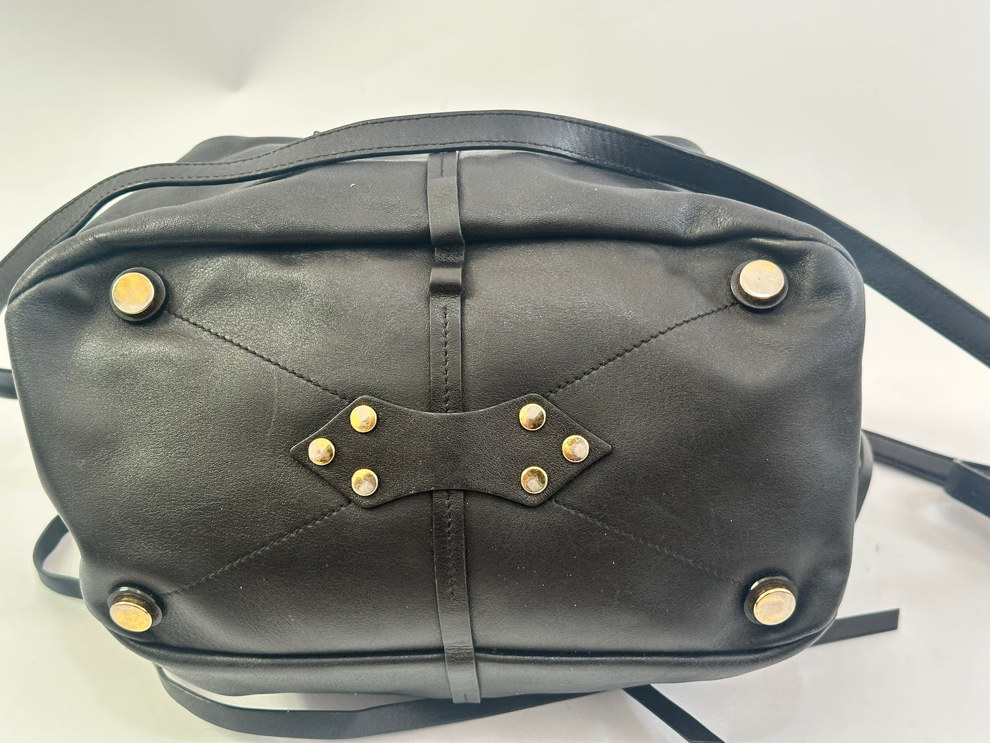 Miu Miu Black Soft Vitello Leather Bucket Shoulder Bag