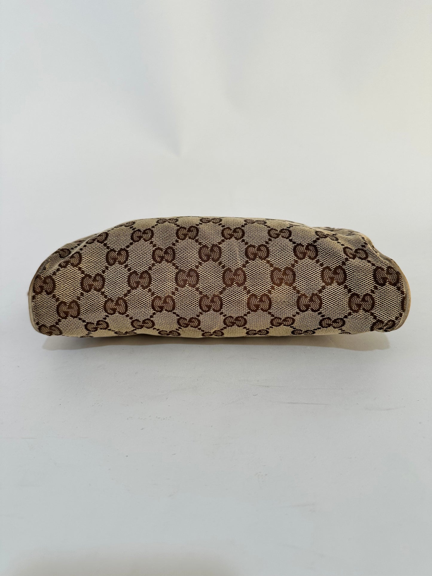 Gucci Beige GG Canvas and Leather Abbey D-Ring Pochette Bag
