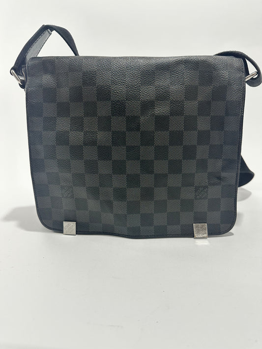 Louis Vuitton Damier Ebene Graphite Canvas District PM Bag