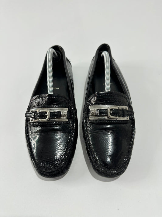 Prada Black Patent Leather Slip on Loafers Size 36.5 EU/ 6.5 US/ 3.5 UK