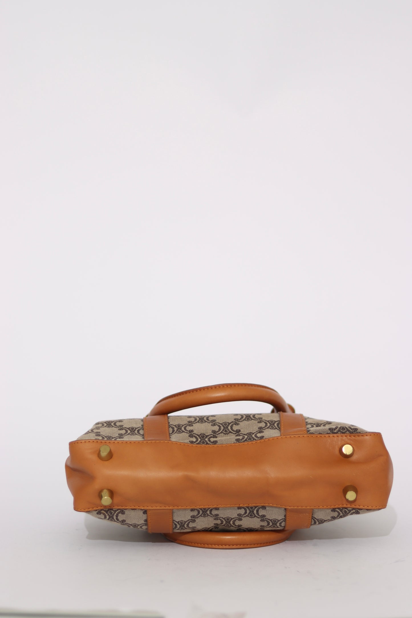 Celine Triomphe Canvas Hand Bag Gray Grey