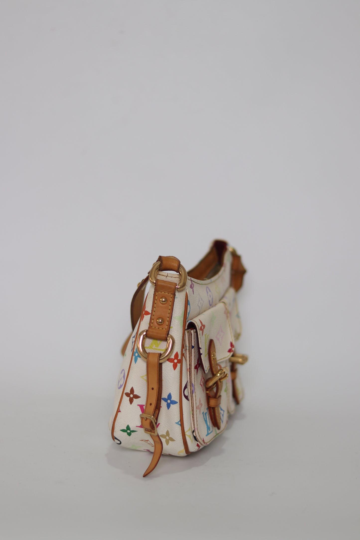 LOUIS VUITTON White Monogram Multicolore Canvas Lodge PM Shoulder Bag