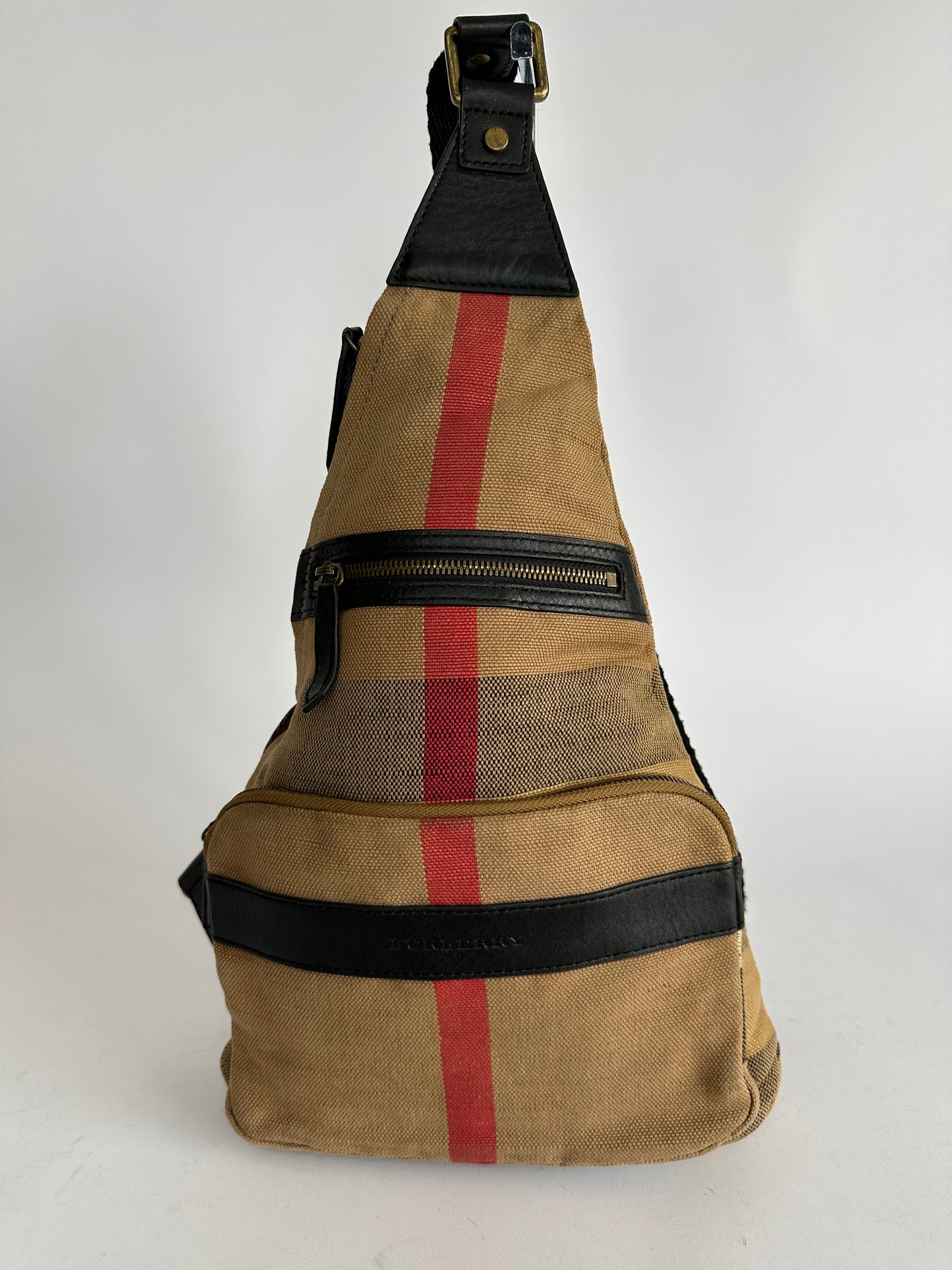 BURBERRY single strap Nova check backpack
