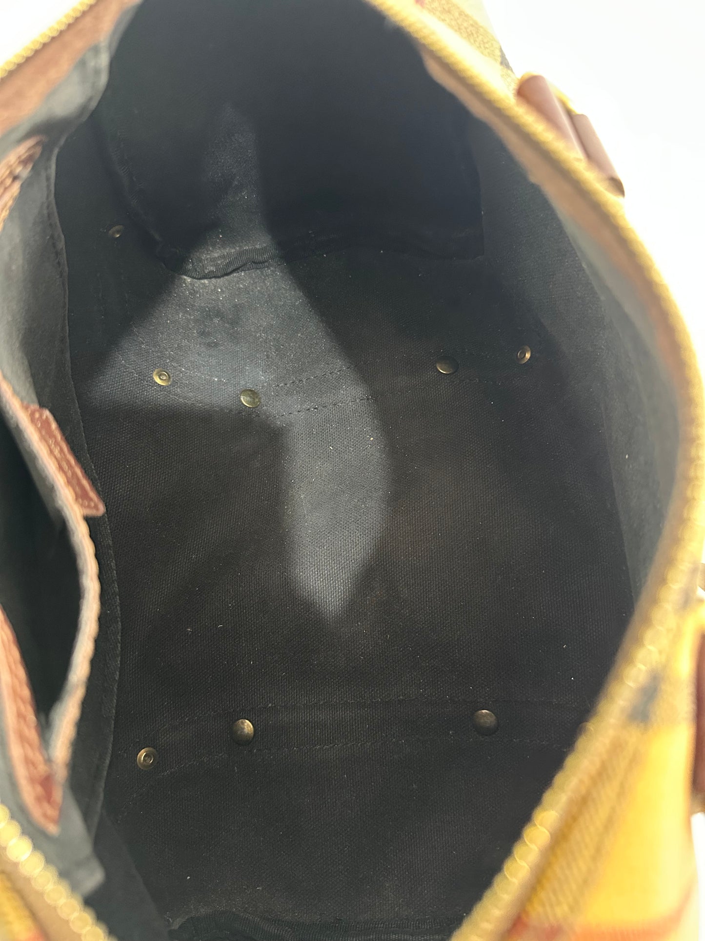 Burberry Brown/Beige Haymarket Coated Canvas and Leather Chester Bowler Bag