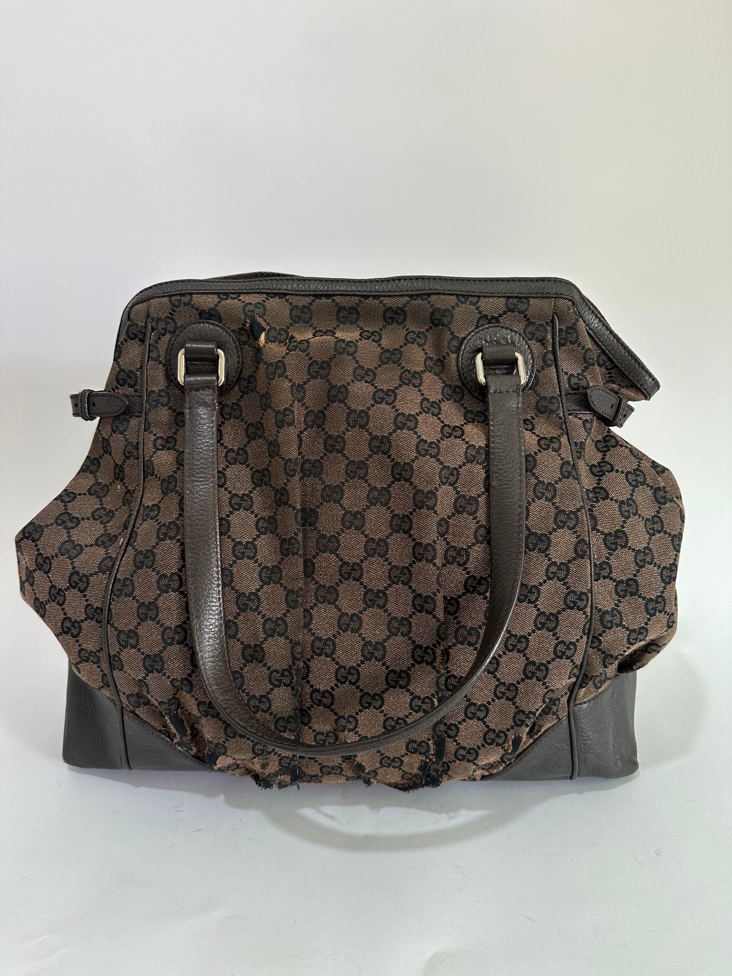 GUCCI GG Denim Full Moon Tote