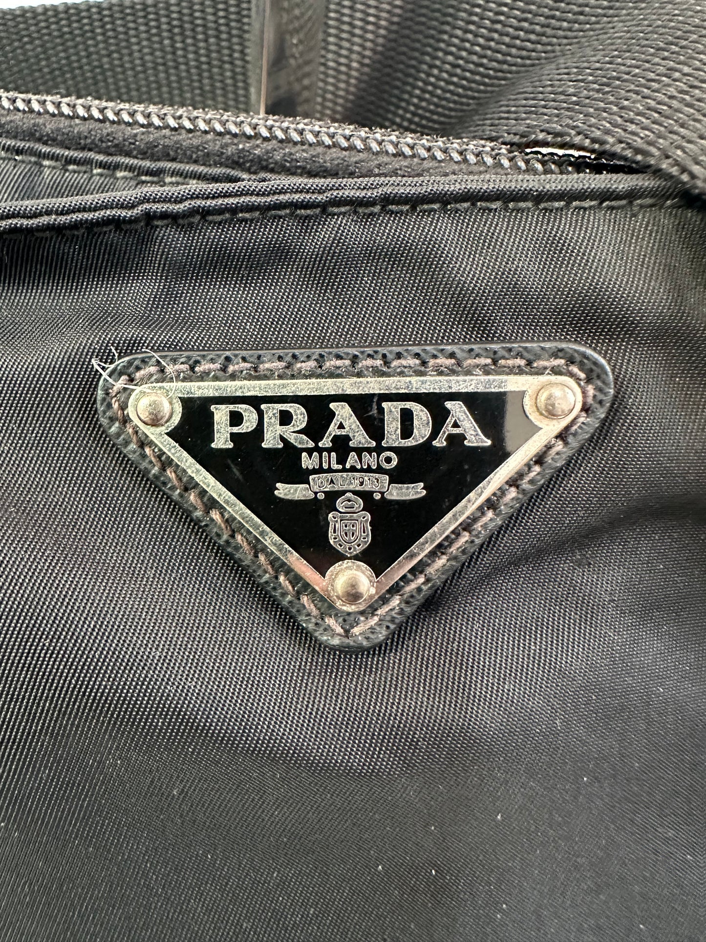 Prada Black Nylon and Leather Messenger Bag