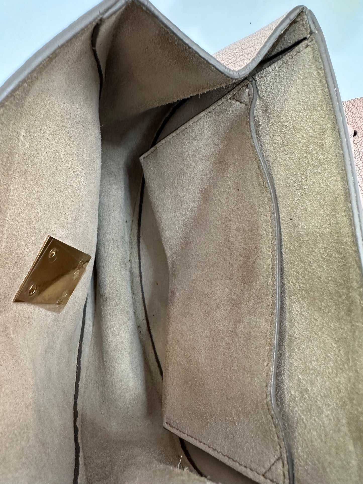 CHLOE
Grained Lambskin Mini Drew Shoulder Bag Cement Pink