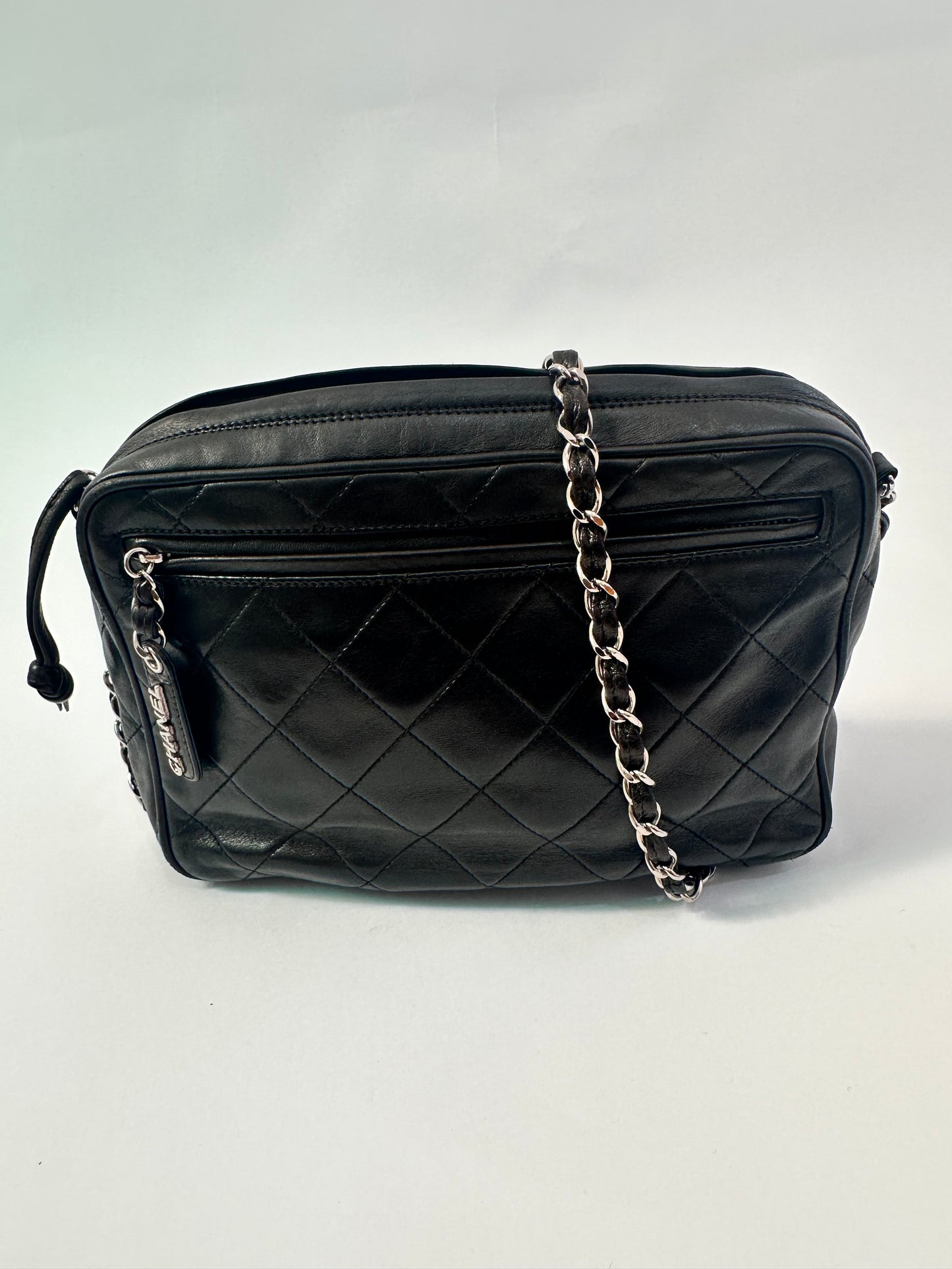 Chanel Vintage Quilted CC Camera Crossbody Bag.