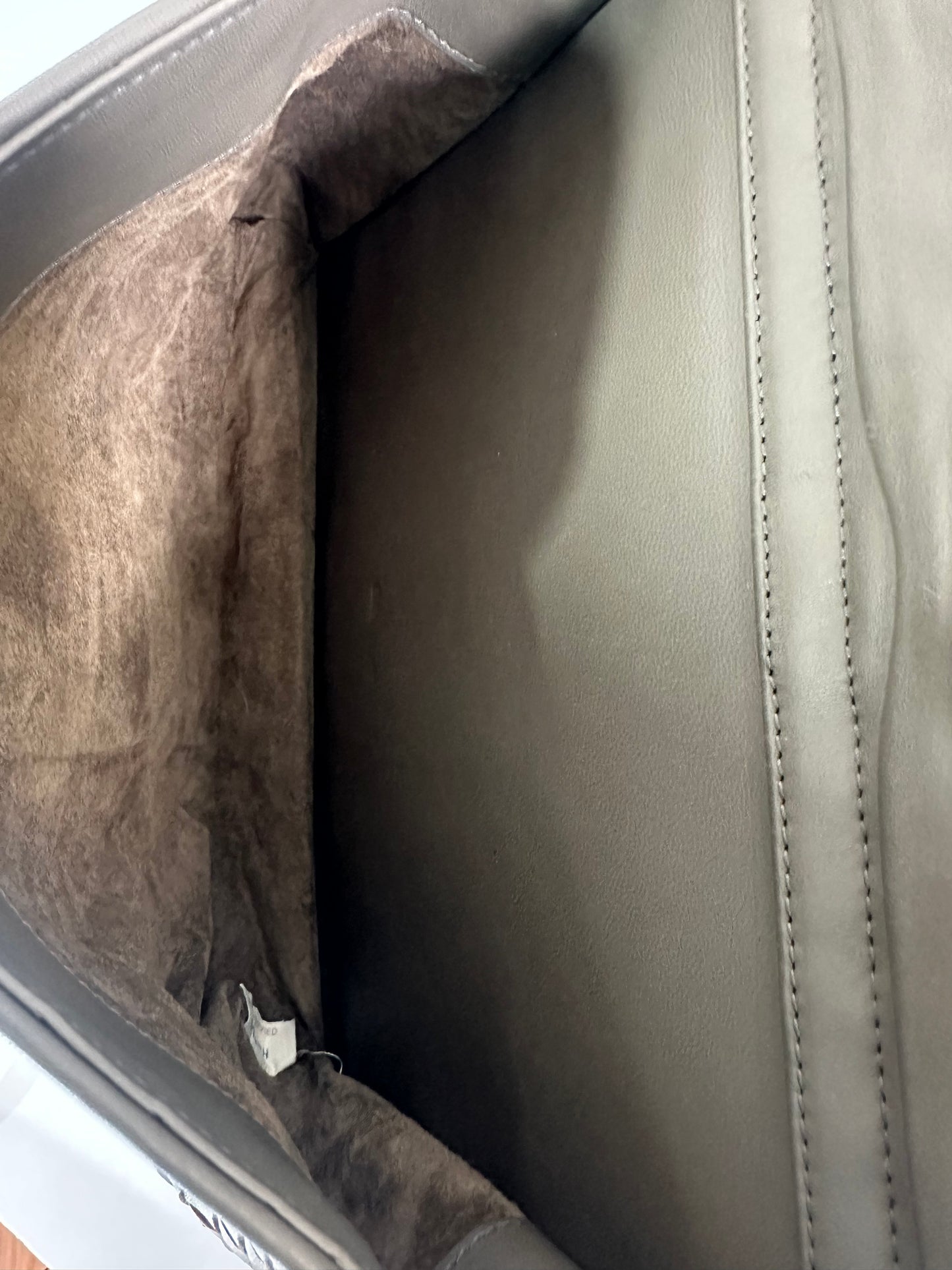 BOTTEGA VENETA Grey Leather Intrecciato Double Sided Flap Shoulder Bag