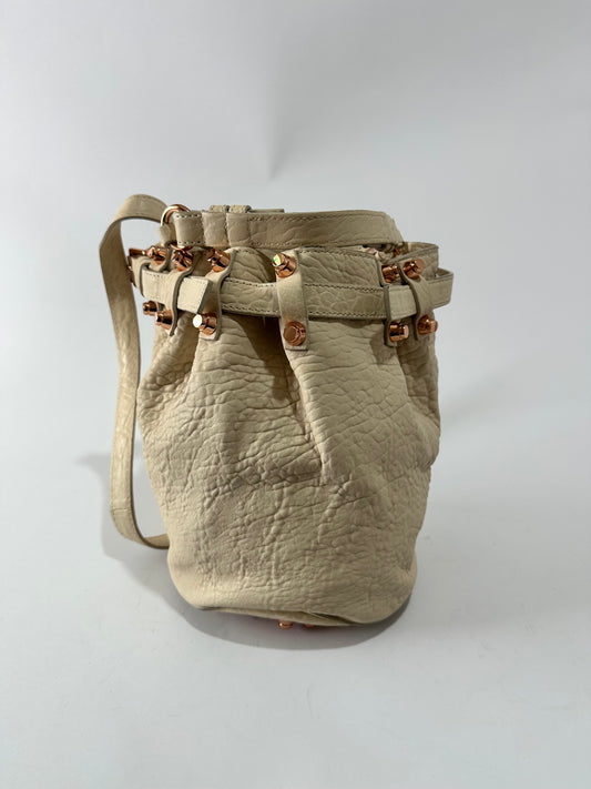 ALEXANDER WANG Bucket Diego Nearly White Leatger Hobo Bag
