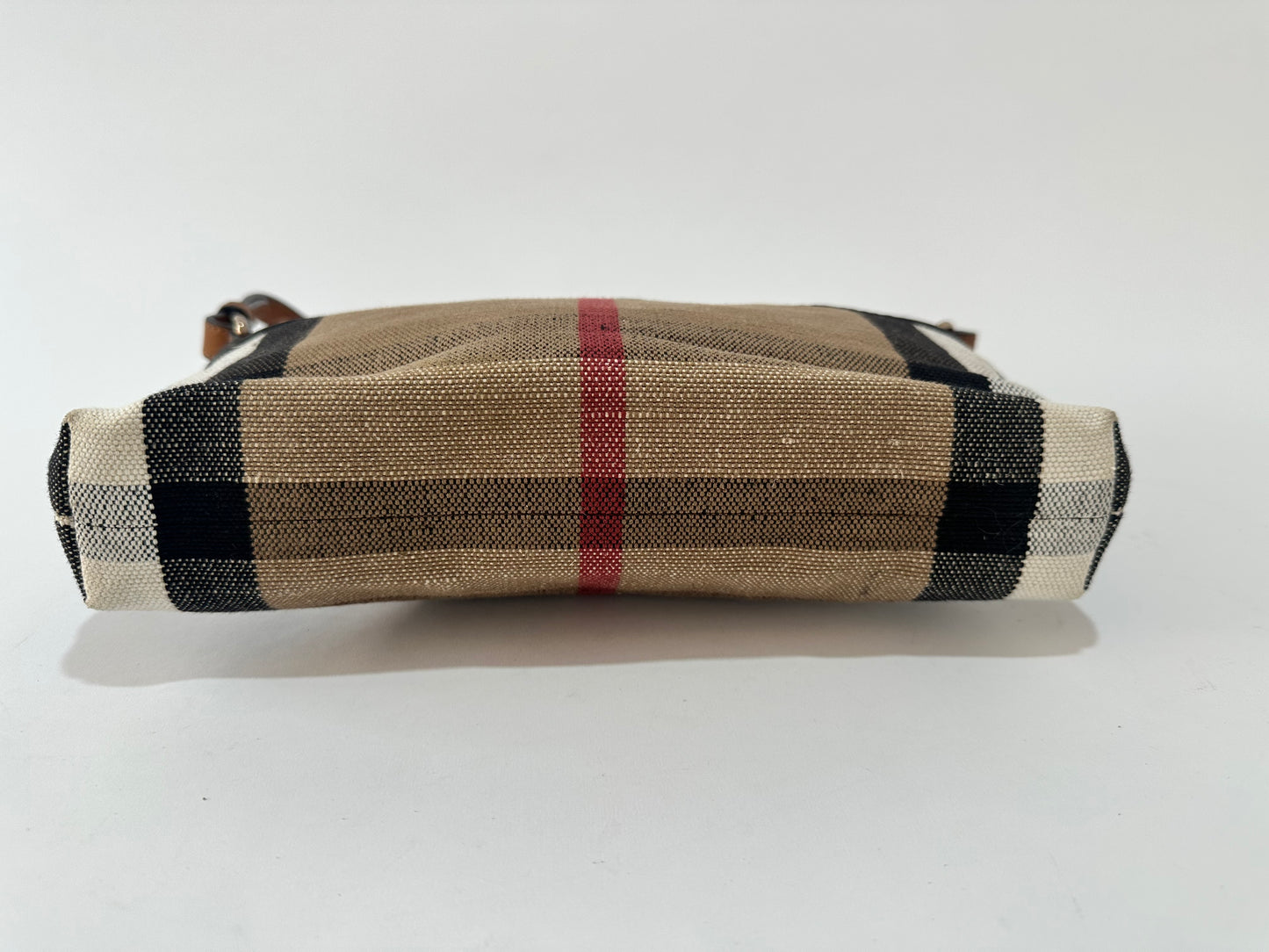 BURBERRY
Mega Check Small Farley Crossbody Clutch Bag Saddle Brown