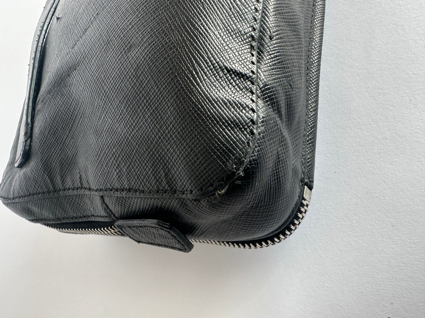 PRADA Black Leather Travel Clutch