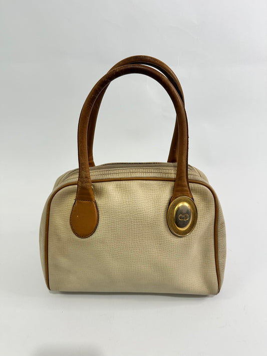 Vintage Christian Dior Leather Top Handbag
