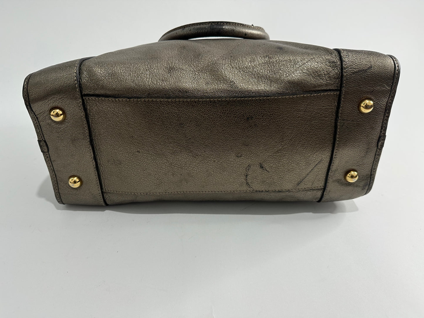 Loewe Metallic Beige Leather Amazona Satchel