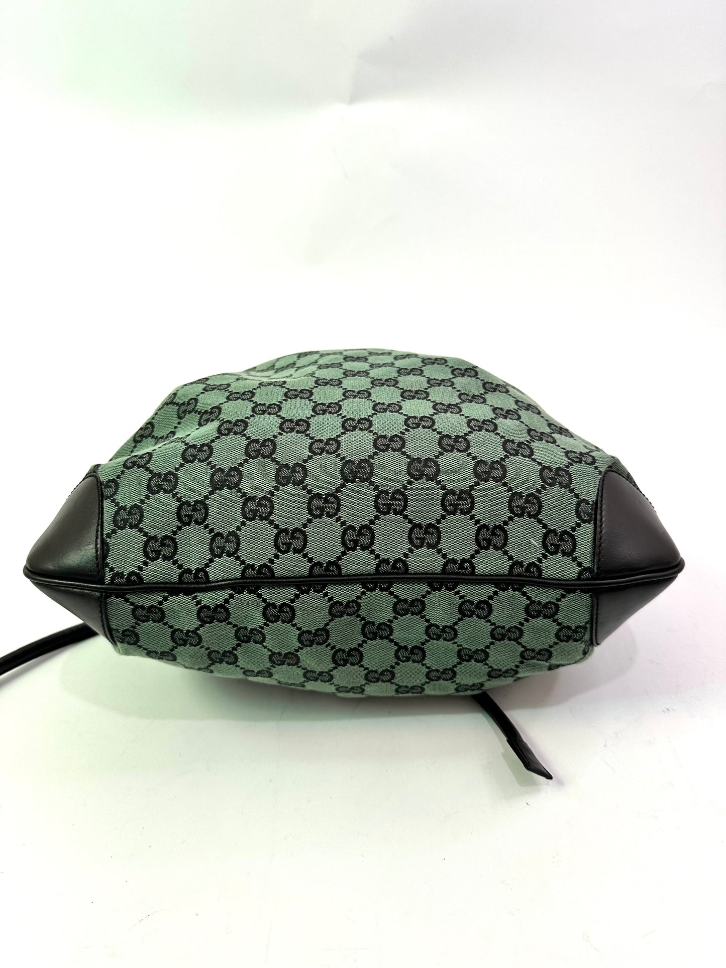 GUCCI
Monogram Drawstring Shoulder Bag Green