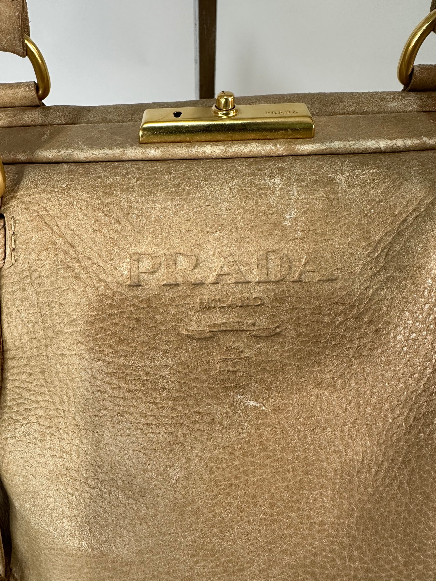 PRADA Lux Vitello Cervo Tote Bag