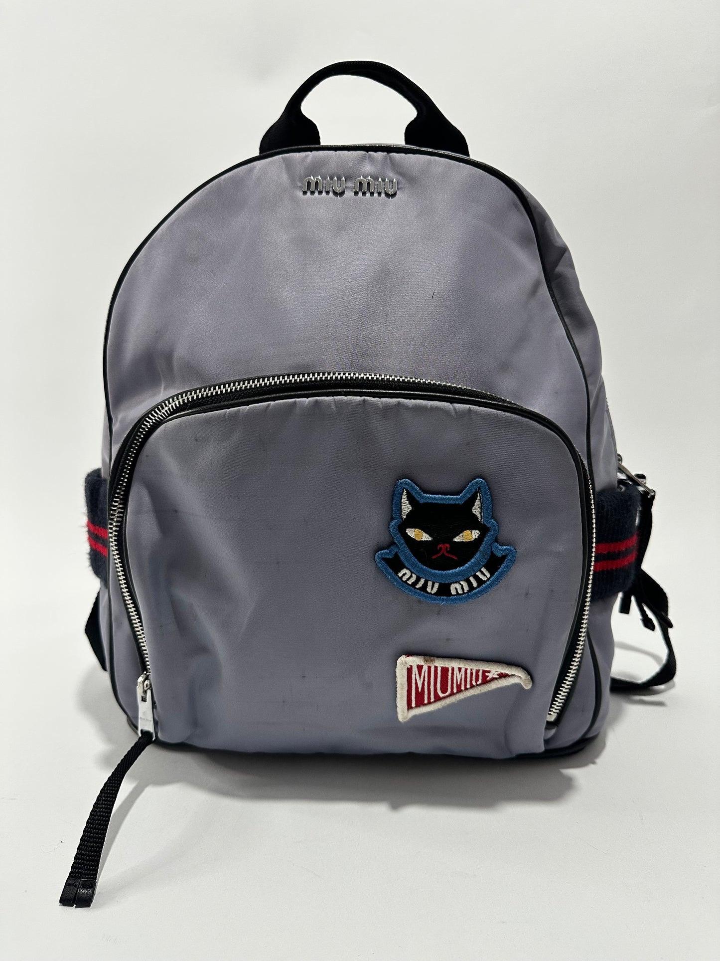 MIU MIU
Nylon Satin Patches Bomber Backpack