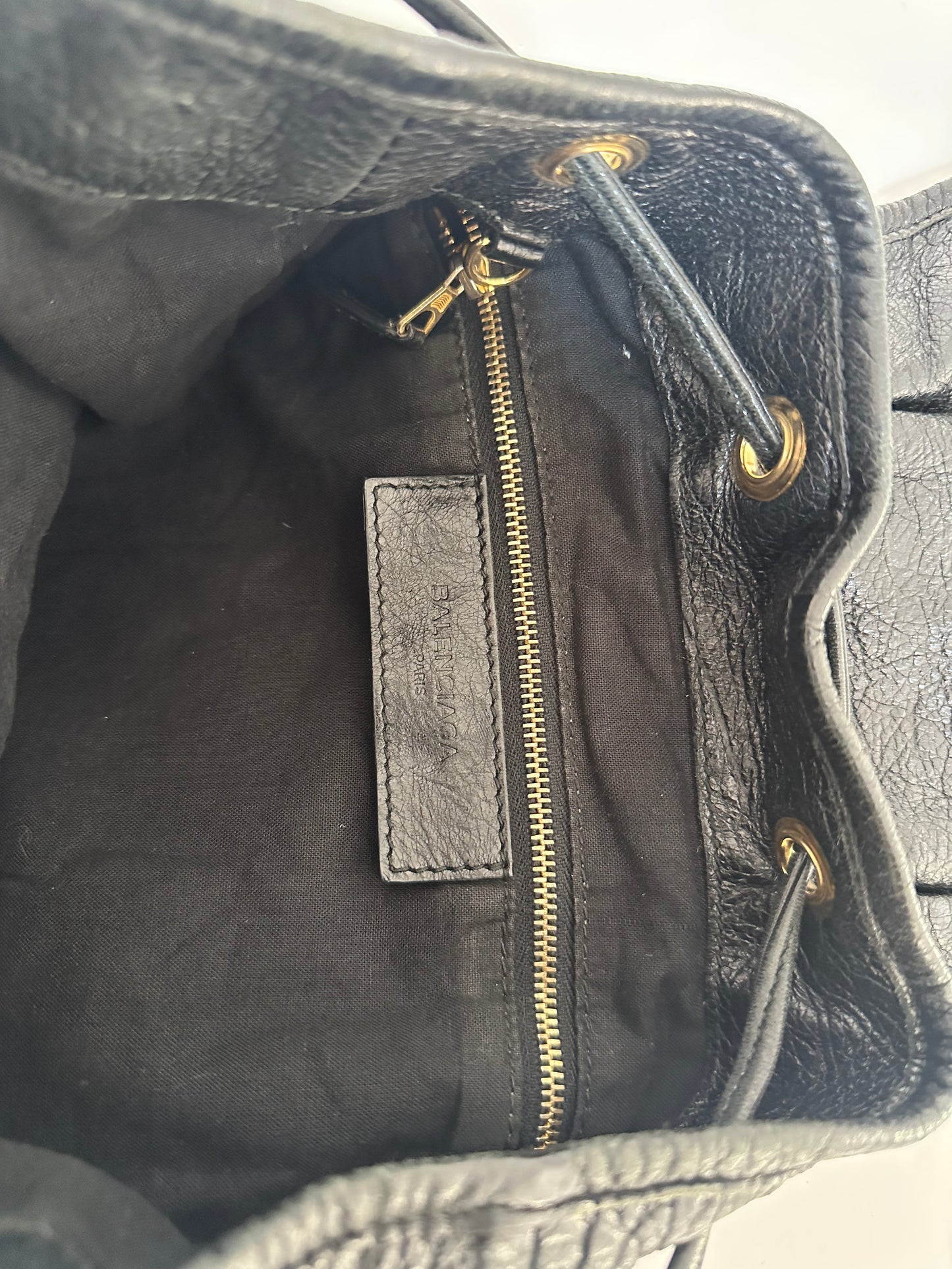 BALENCIAGA
Black Lambskin Leather Giant 12 Silver Traveller S Backpack Bag