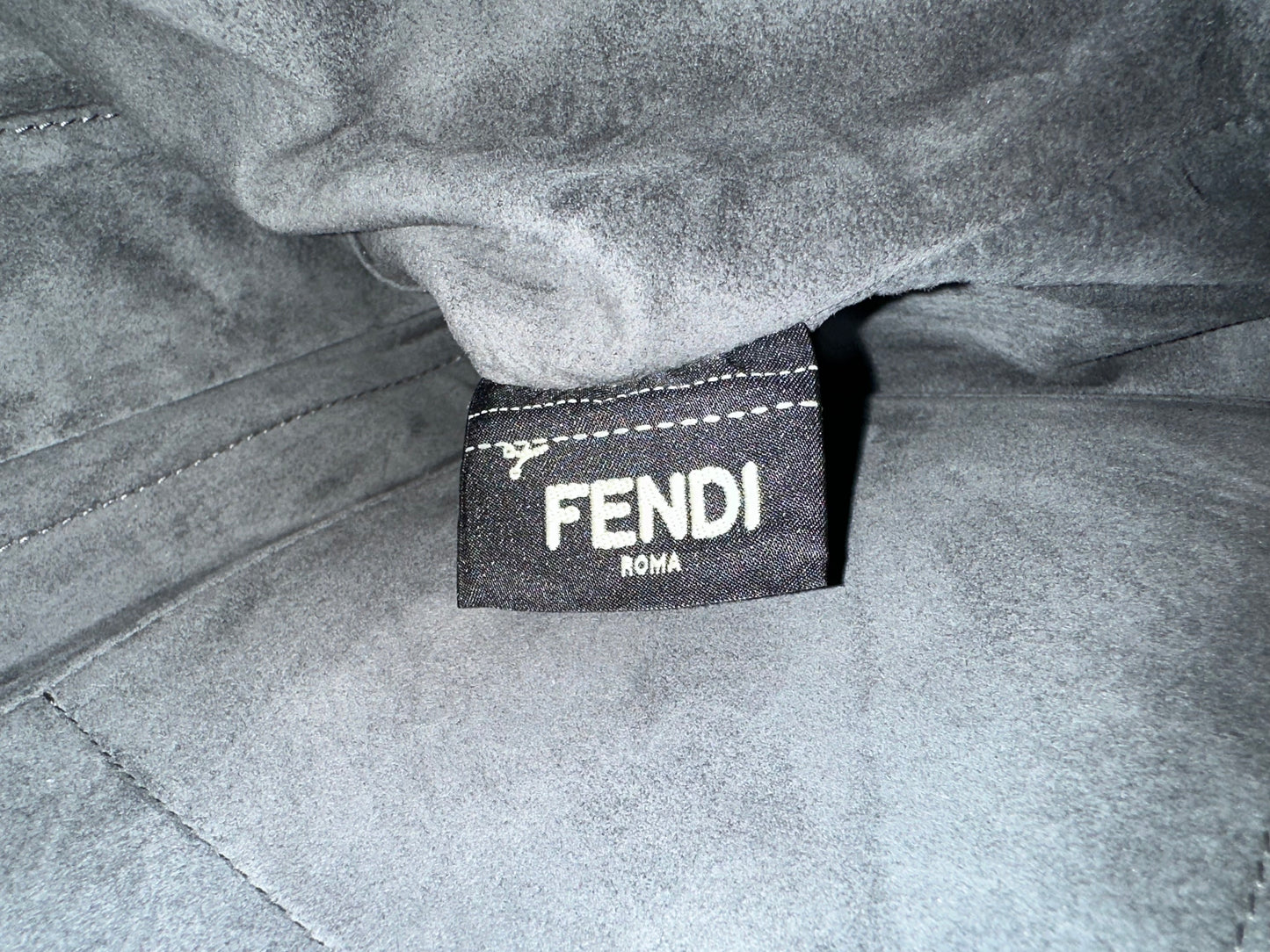 FENDI Blue Smooth Calfskin Leather Dotcom Satchel Bag