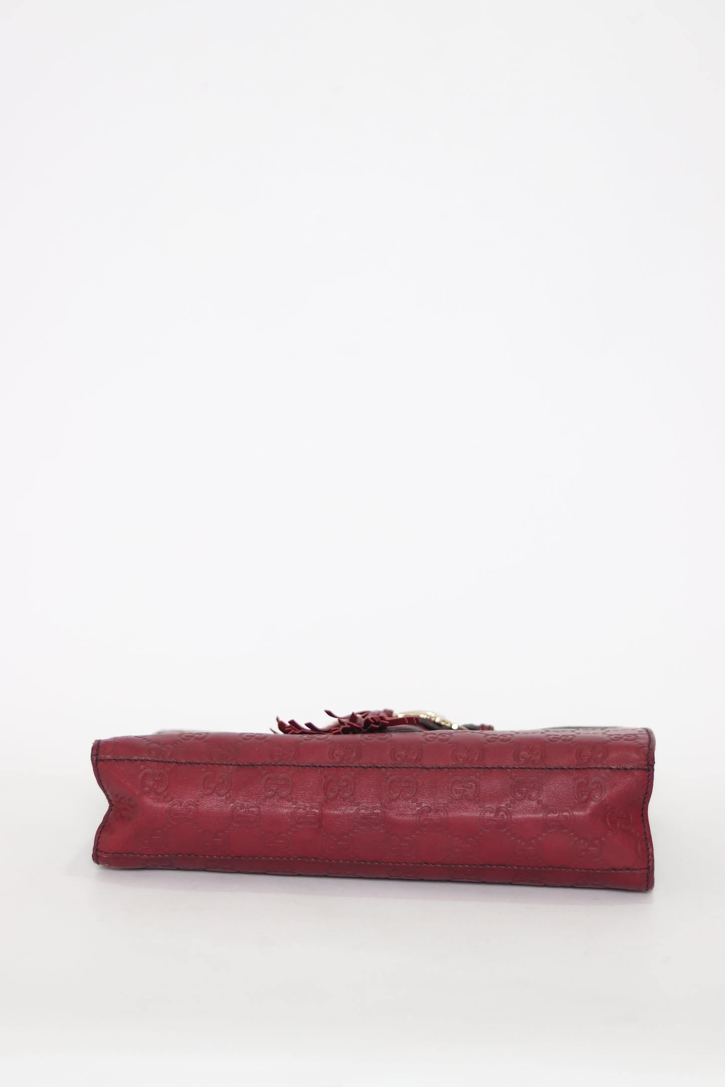 Gucci Dark Red Guccissima Leather Medium Emily Chain Shoulder Bag