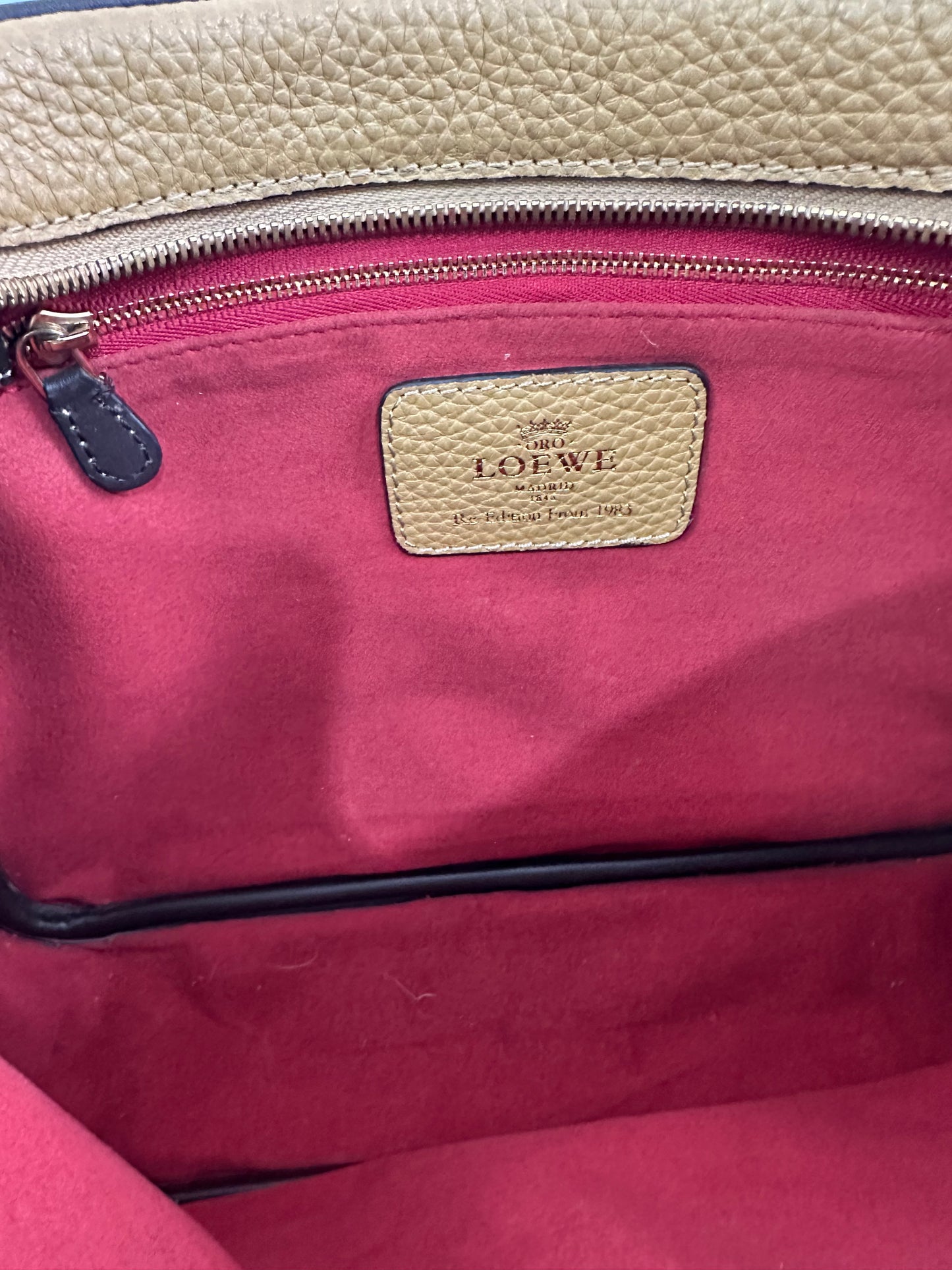 Loewe Brown Amazona Leather Crossbody Bag Beige