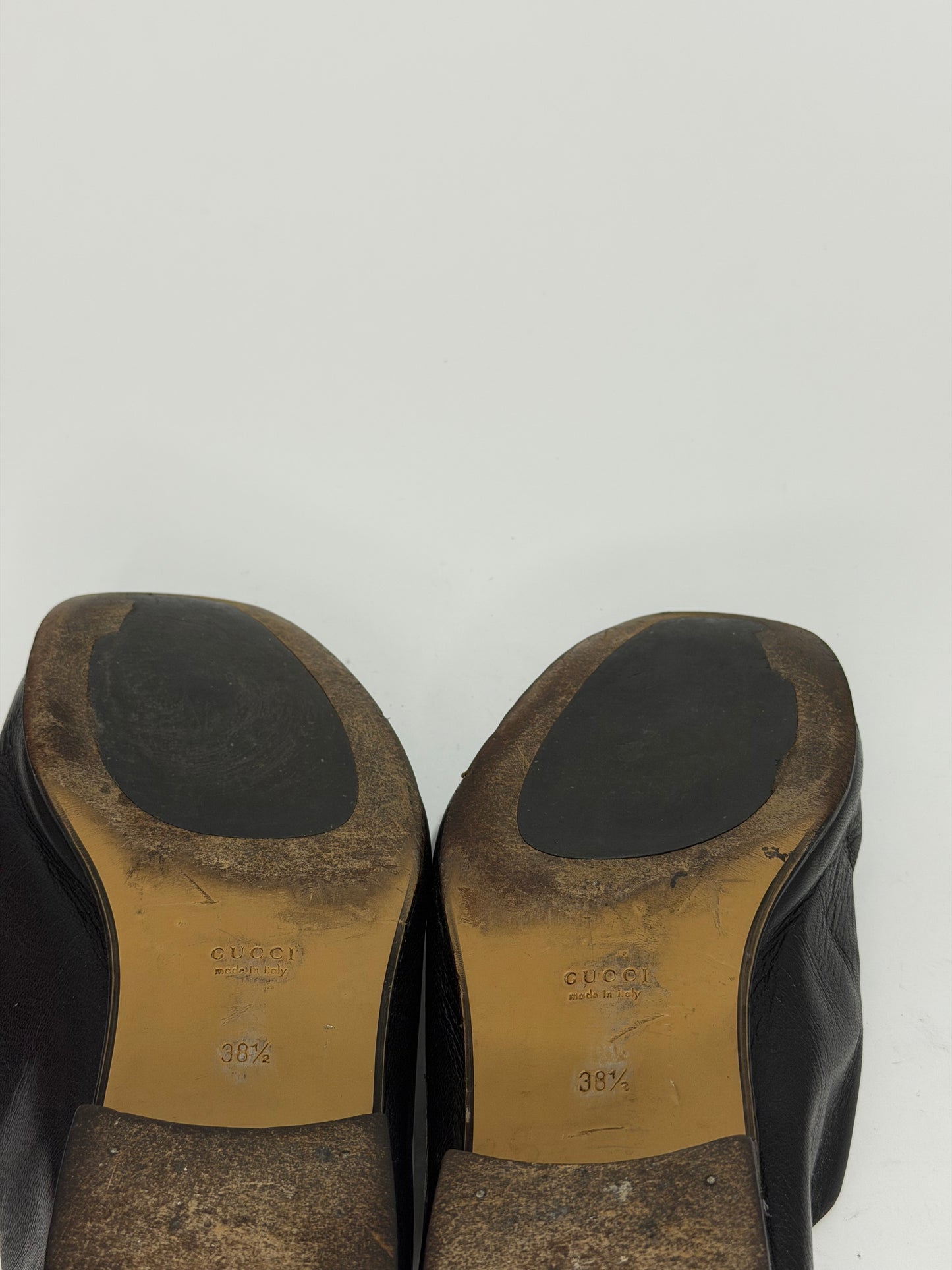 Gucci Black Leather Horsebit Foldable Loafers Size 37.5 EU/ 7.5 US/ 4. 5 Uk