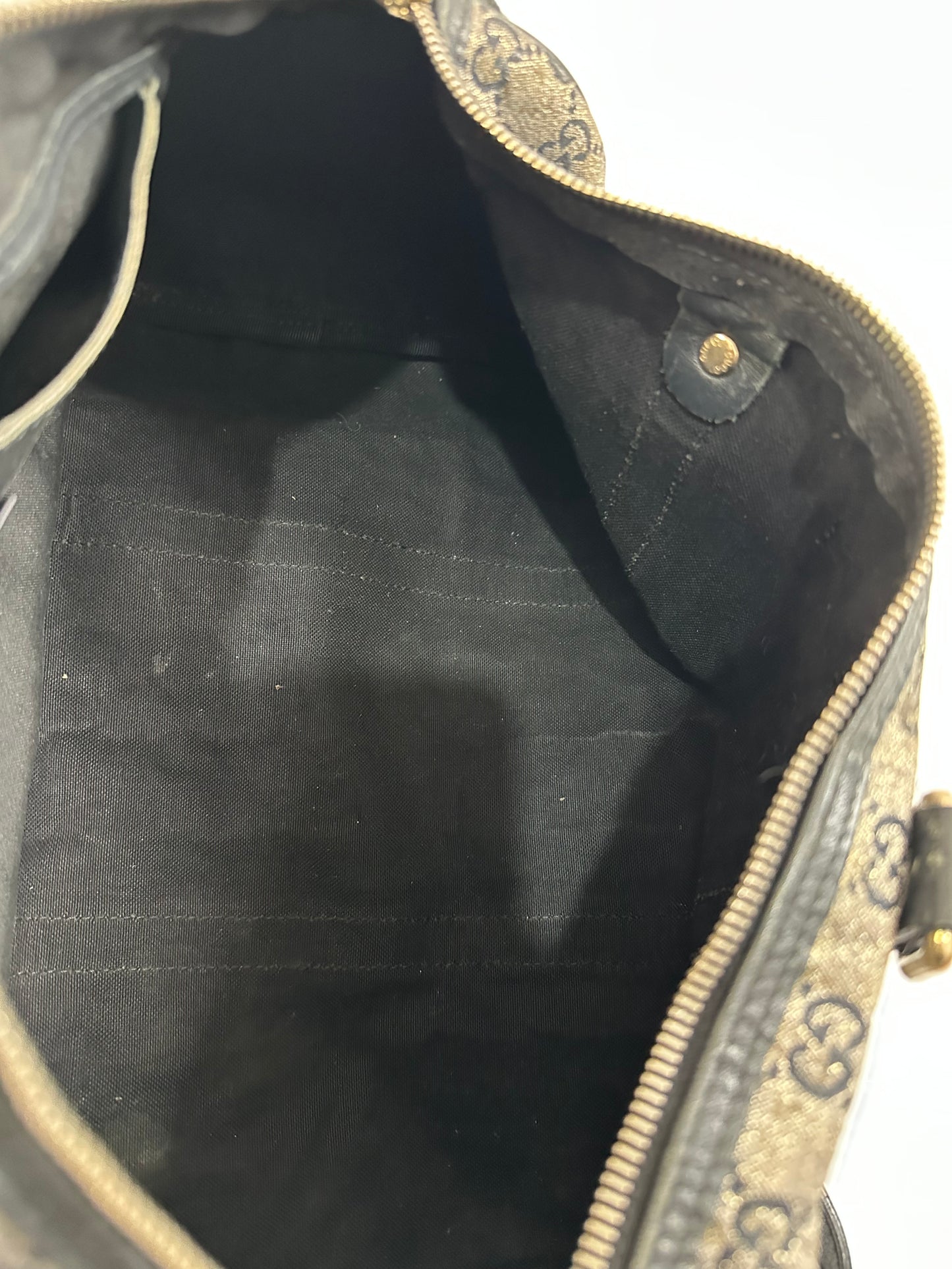 Gucci Grey/Black GG Crystal Canvas Medium Joy Boston Bag